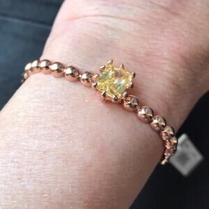 Nwt Eddie Borgo Crystal Statement Beaded Bracelet Leather Strap Signed